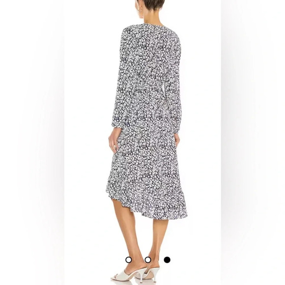 Rails Jade navy Ditsy Floral Print Tie Front Long Sleeve Dress L - Picture 2 of 7